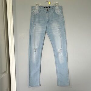 NWT public record boys Light wash slim fit skinny Distressed jeans size 12